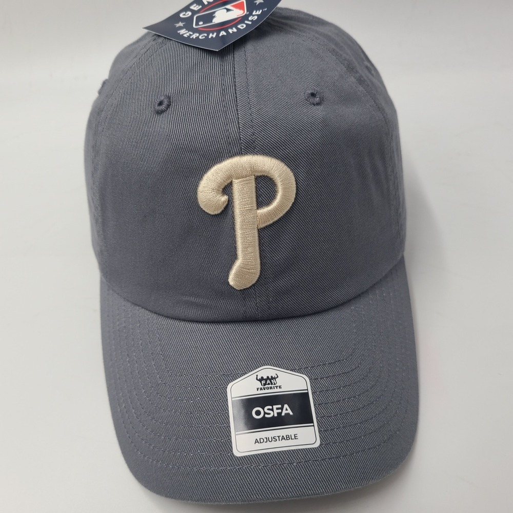 Philadelphia Phillies Hat Strapback‎ Fan Favorite Clean Up Blue Beige MLB Men